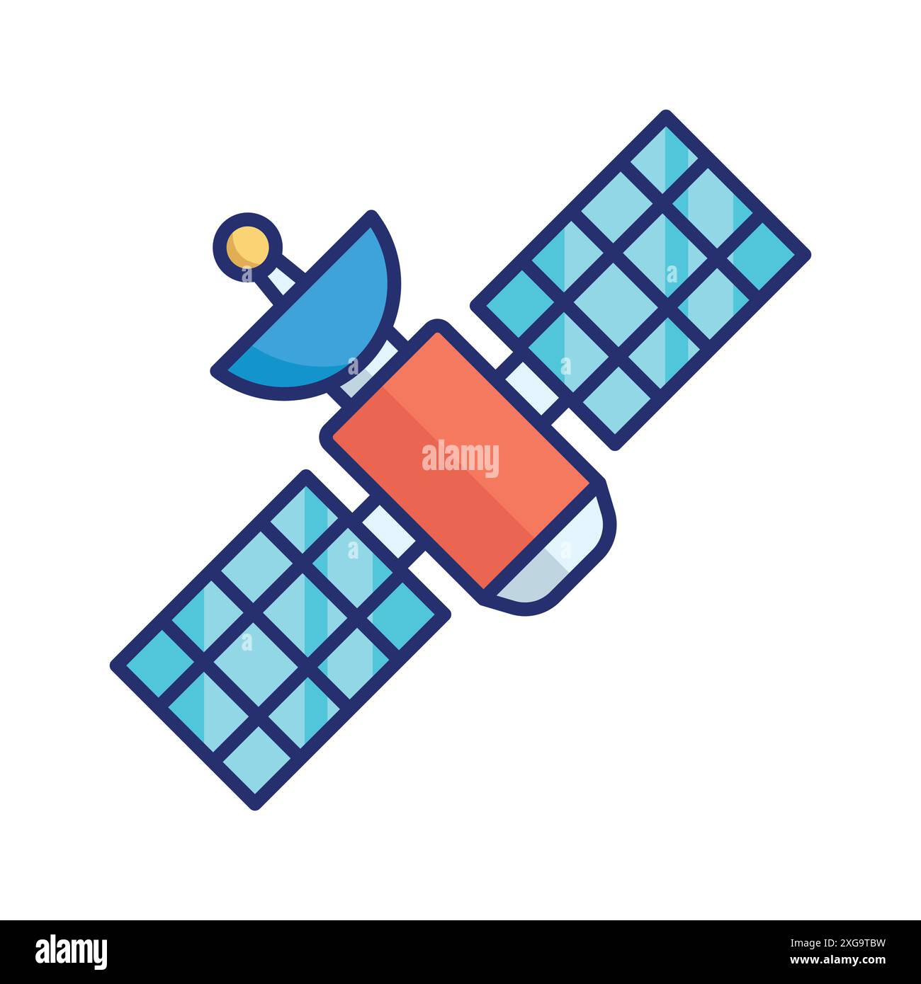 Designvorlage für Satellitensymbole in weißem Hintergrund Stock Vektor