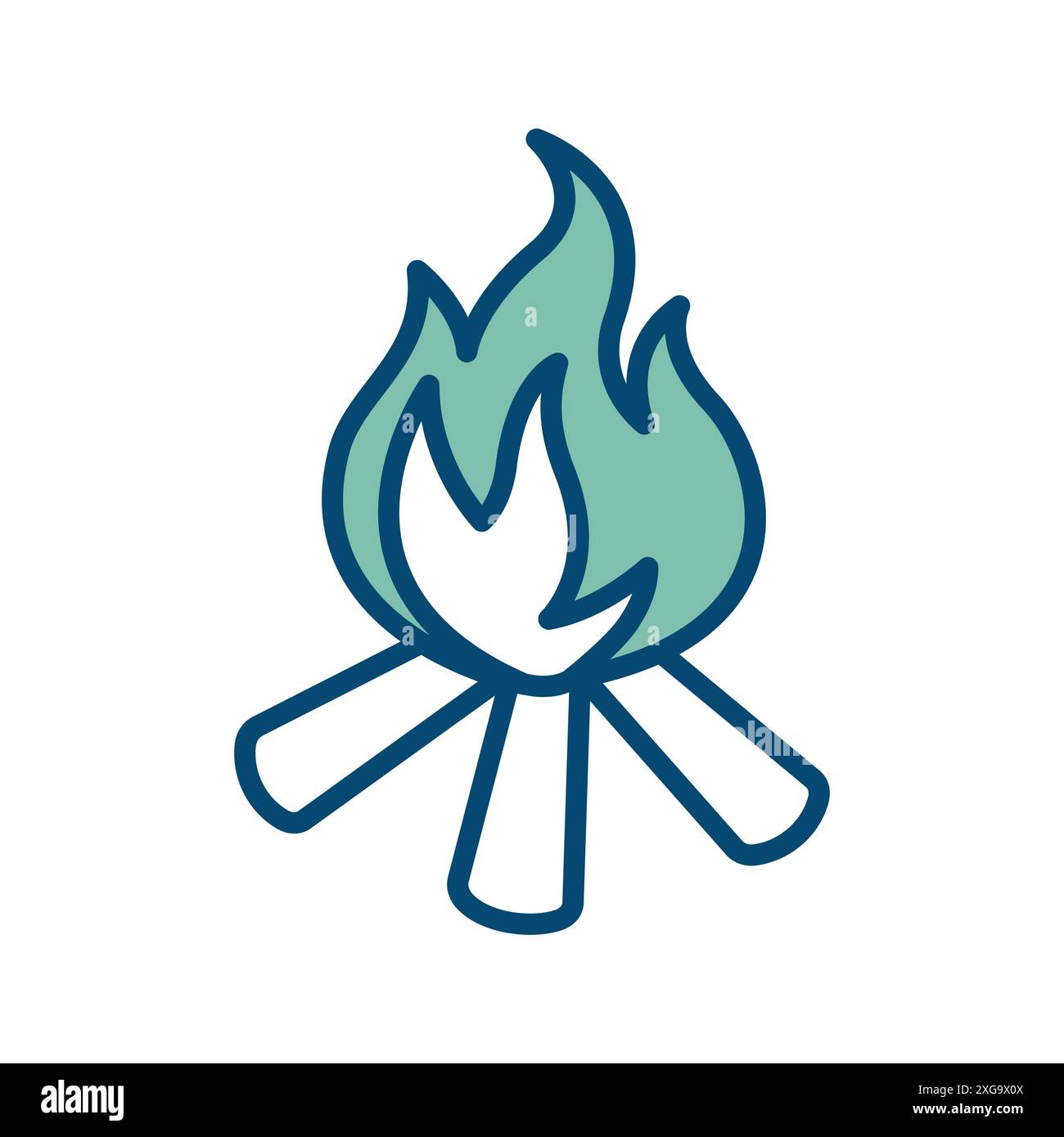 Lagerfeuer-Symbol-Vektor-Designvorlage in weißem Hintergrund Stock Vektor