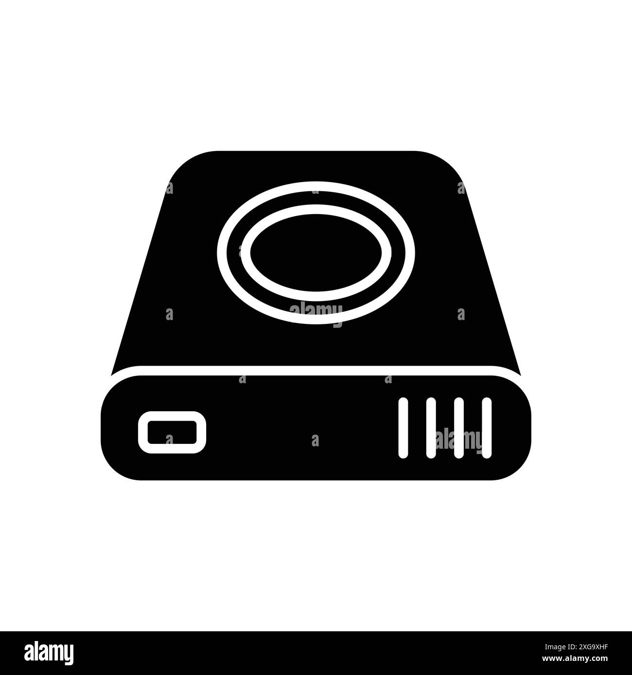 Festplattensymbol-Vektor-Designvorlage in weißem Hintergrund Stock Vektor