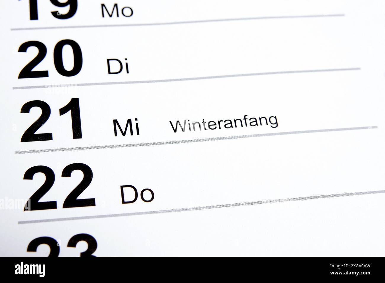 Beginn des Winters Stockfoto