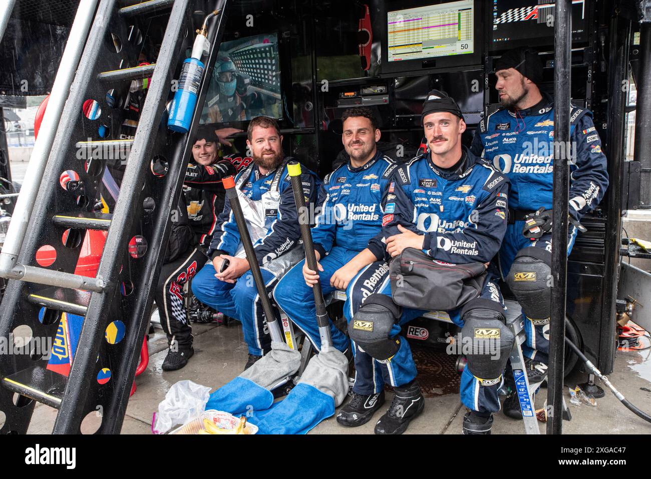 NASCAR Chicago Street Race, Grant Park 165, letzter Tag des NASCAR Street Racing auf den Straßen der Innenstadt. Tag der Fahrt im Regen. Stockfoto
