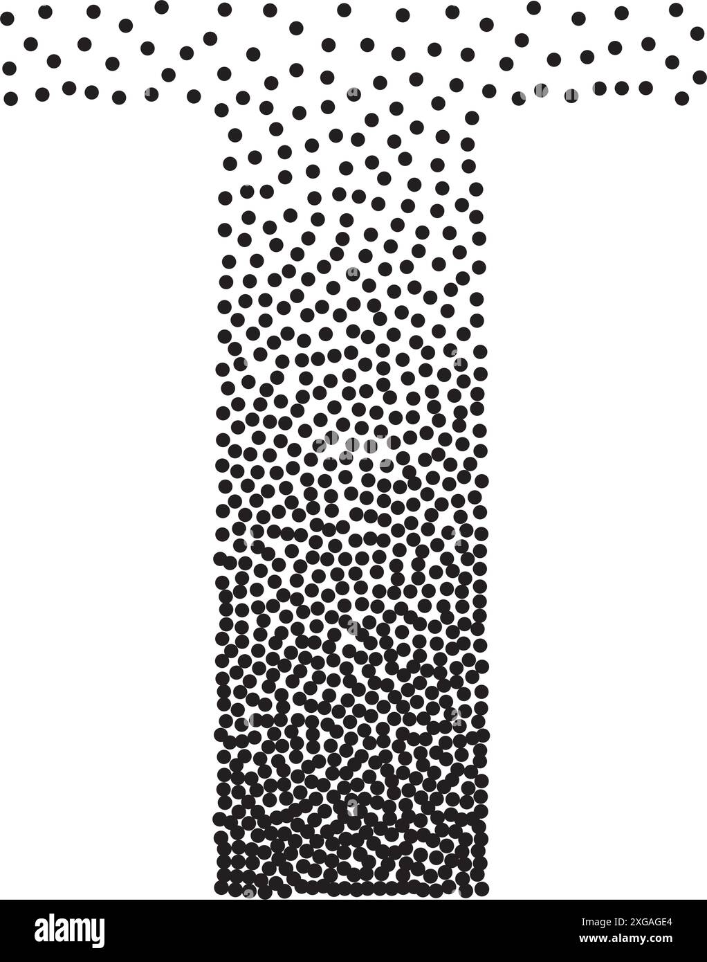 Halbtonverlauf Gradientenkürzel T. Vektor gepunktete texturierte Schriftart Stock Vektor