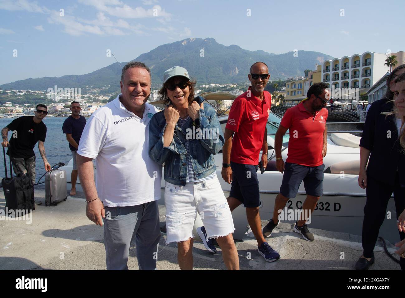 Ischia 7. Juli 2024 erste Ankunft in Ischia für das Ischia Global Festival Gianna Nannini in Regina Isabella in Lacco Ameno. Stockfoto