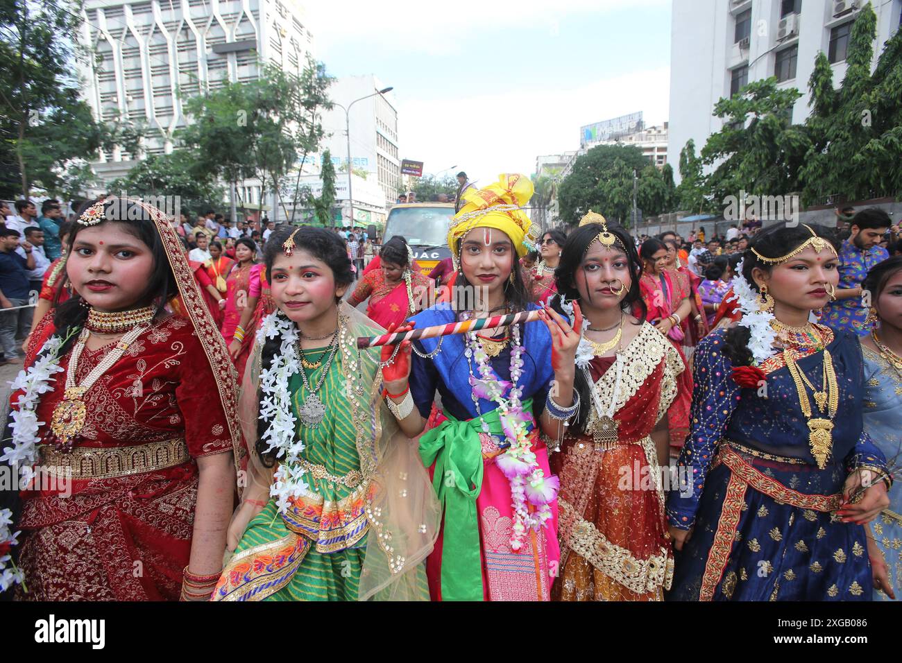 Dhaka. Juli 2024. Bangladeschische Hindu-Anhänger feiern am 7. Juli in Dhaka, Bangladesch, das Rath Yatra-Festival. 2024. Quelle: Xinhua/Alamy Live News Stockfoto Dhaka. Juli 2024. Bangladeschische Hindu-Anhänger feiern am 7. Juli in Dhaka, Bangladesch, das Rath Yatra-Festival. 2024. Quelle: Xinhua/Alamy Live News Stockfoto
