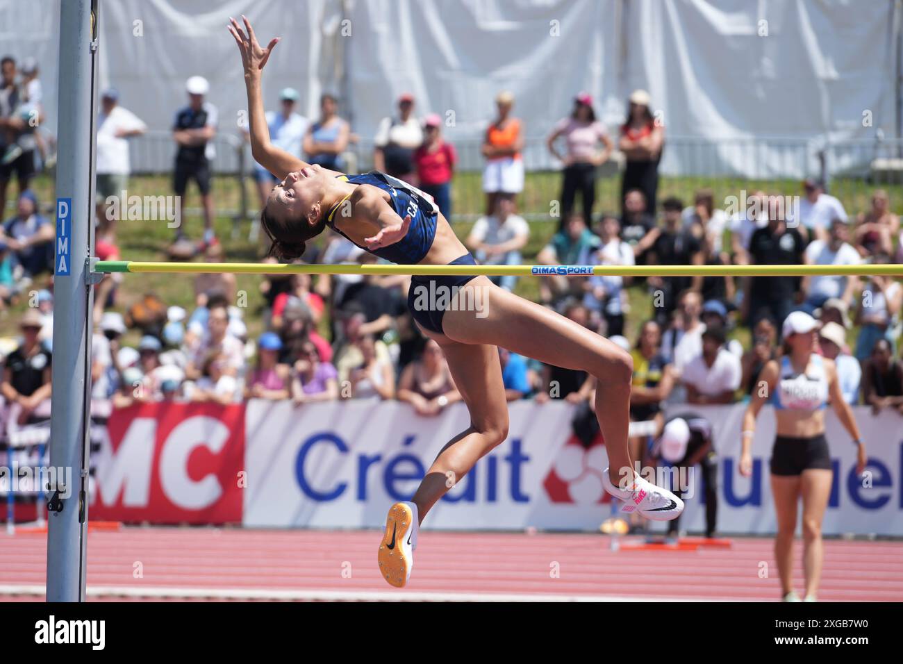 MENIKER Nawal CA Montreuil 93 FINALHAUTEURE FRAUEN bei der französischen Leichtathletik-Meisterschaft 2024 am 30. Juni 2024 im Stade du Lac de Maine in Angers, Frankreich - Foto Laurent Lairys / DPPI Stockfoto