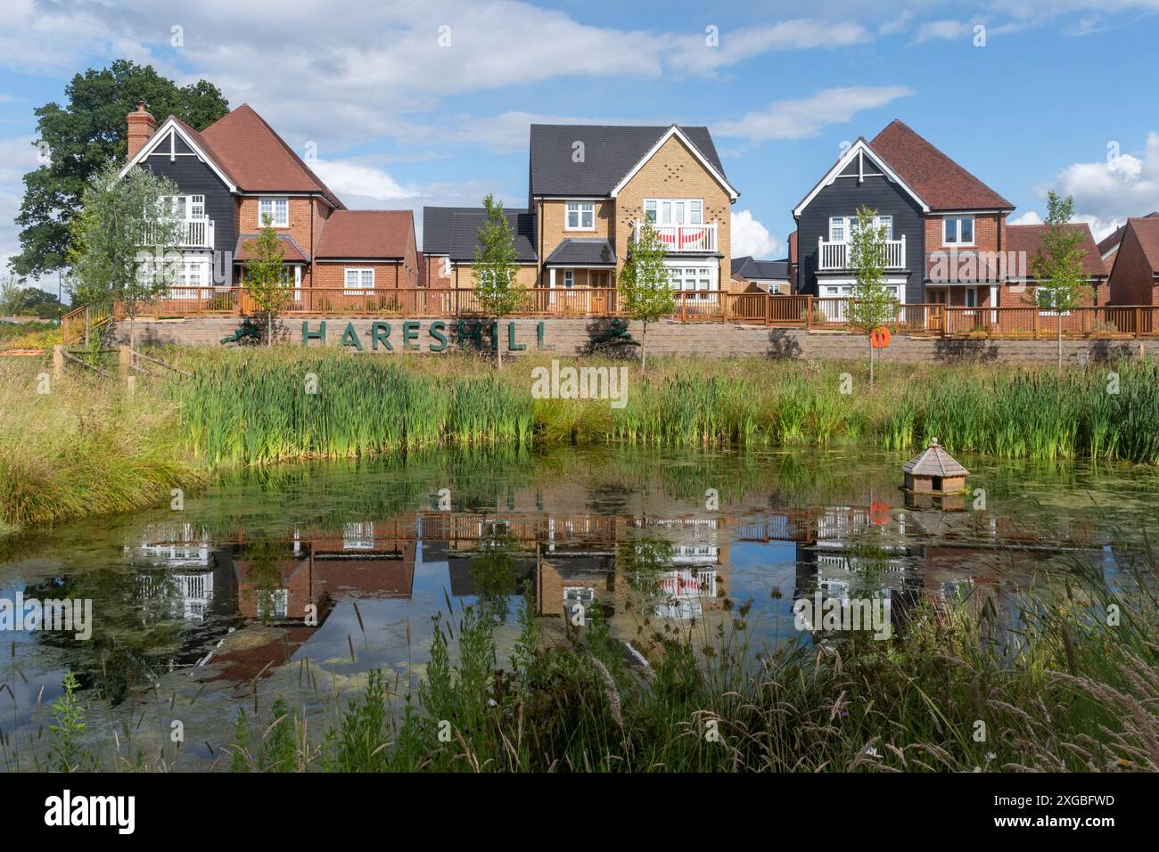 Hareshill, eine neue Wohnsiedlung in Crookham Village, Hampshire, England, Großbritannien Stockfoto