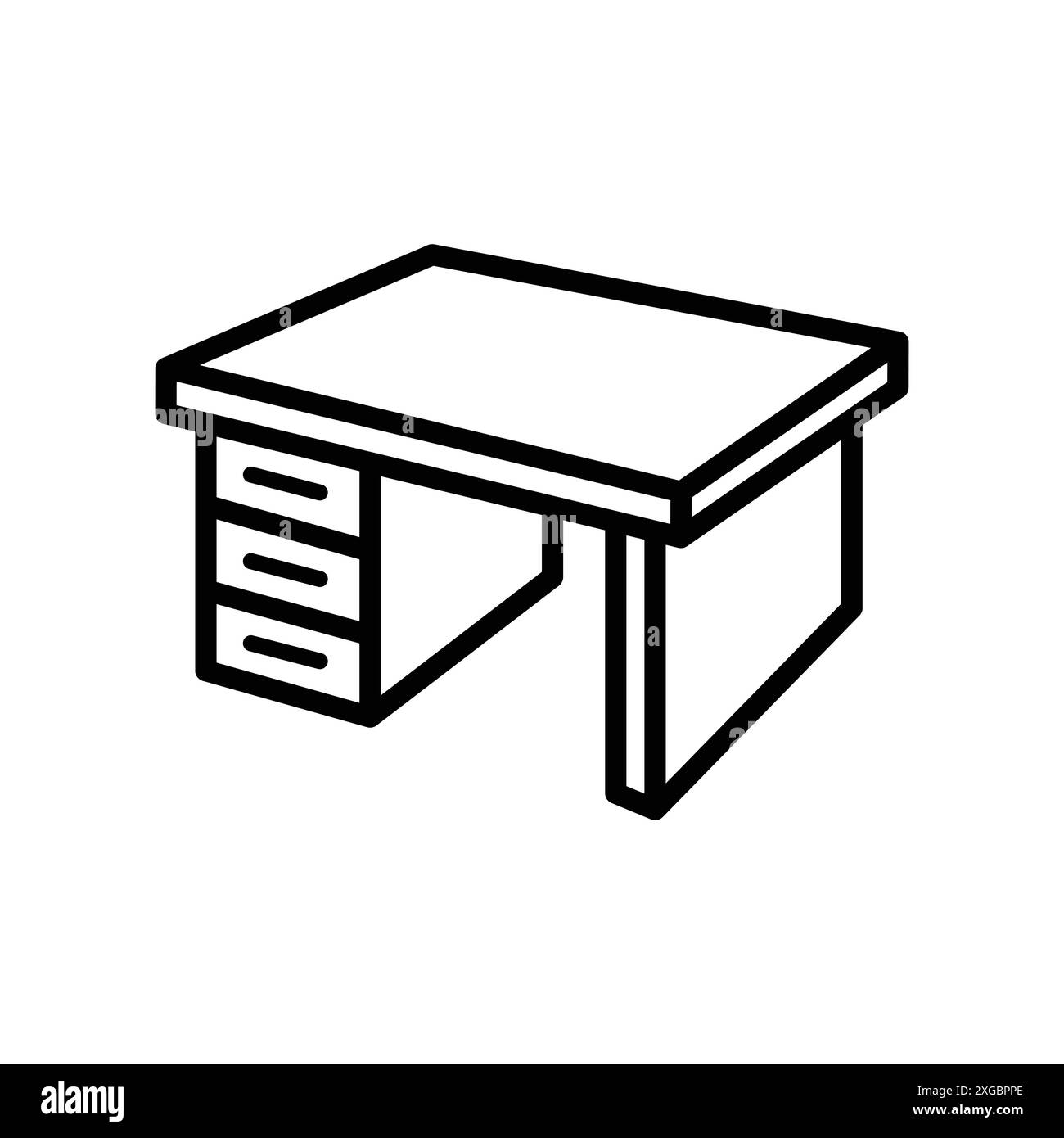 Schreibtischsymbol Vektor-Designvorlage in weißem Hintergrund Stock Vektor