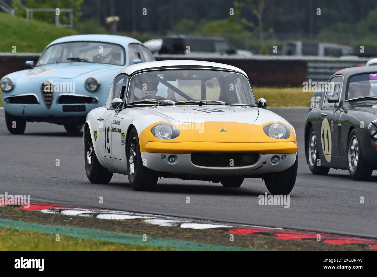 Joel Hopwood, Lotus Elan, eine Veranstaltung mit zwei unterschiedlichen Kategorien, HRDC Dunlop Allstars für Sport-, GT- und Touring-Fahrzeuge vor 1966. Die Allstars Resu Stockfoto