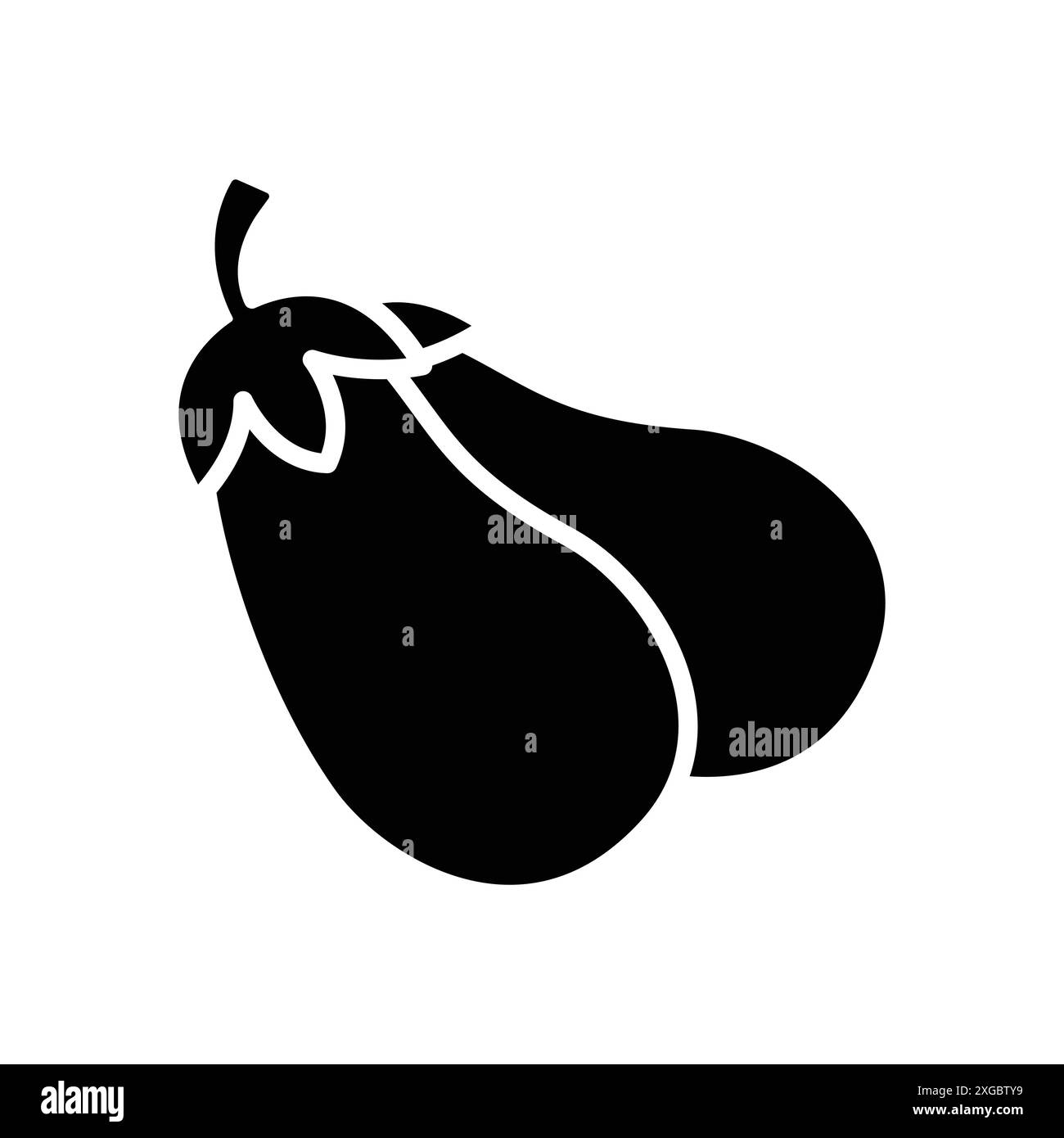 Auberginen-Symbol-Vektor-Designvorlage in weißem Hintergrund Stock Vektor