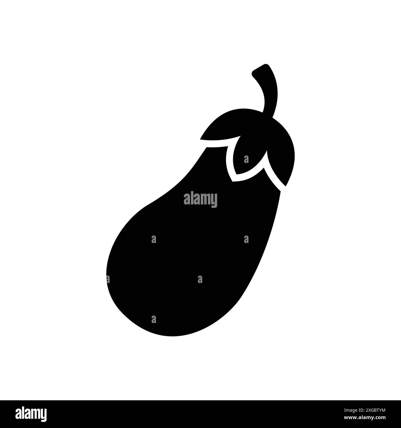 Auberginen-Symbol-Vektor-Designvorlage in weißem Hintergrund Stock Vektor