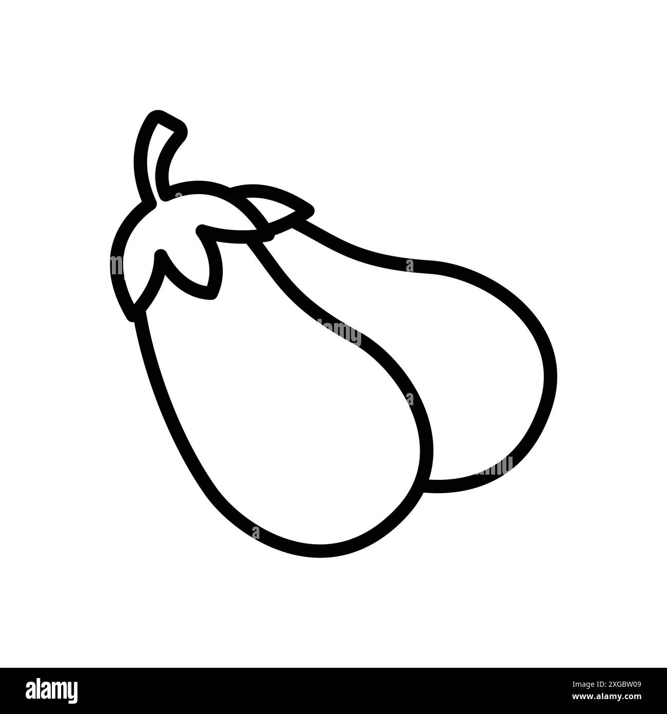 Auberginen-Symbol-Vektor-Designvorlage in weißem Hintergrund Stock Vektor