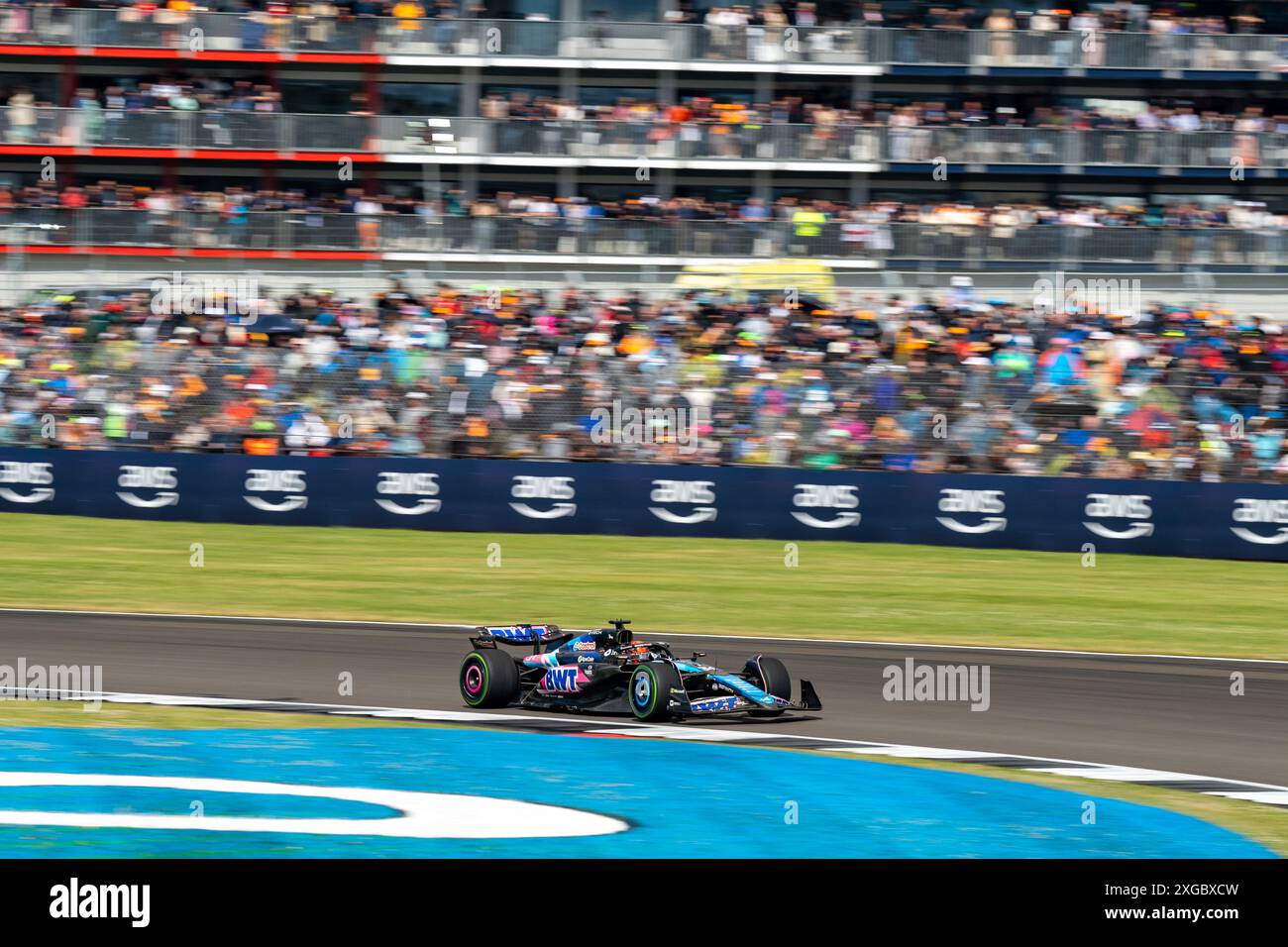 Silverstone (Towcester), Großbritannien, 07. Juli 2024, Esteban Ocon, bevor er sich aus dem britischen Grand Prix zurückzieht Stockfoto