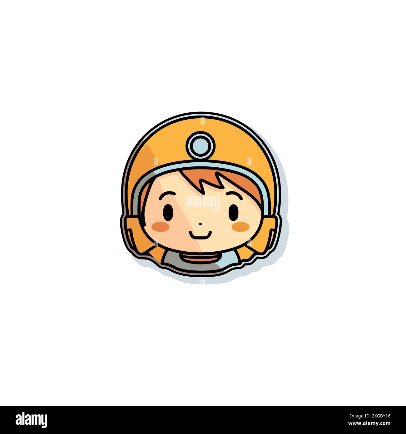 Zeichentrickfilm Astronaut Junge Figur Illustration, isoliert auf weißem Hintergrund, niedliches und verspieltes Design Stock Vektor