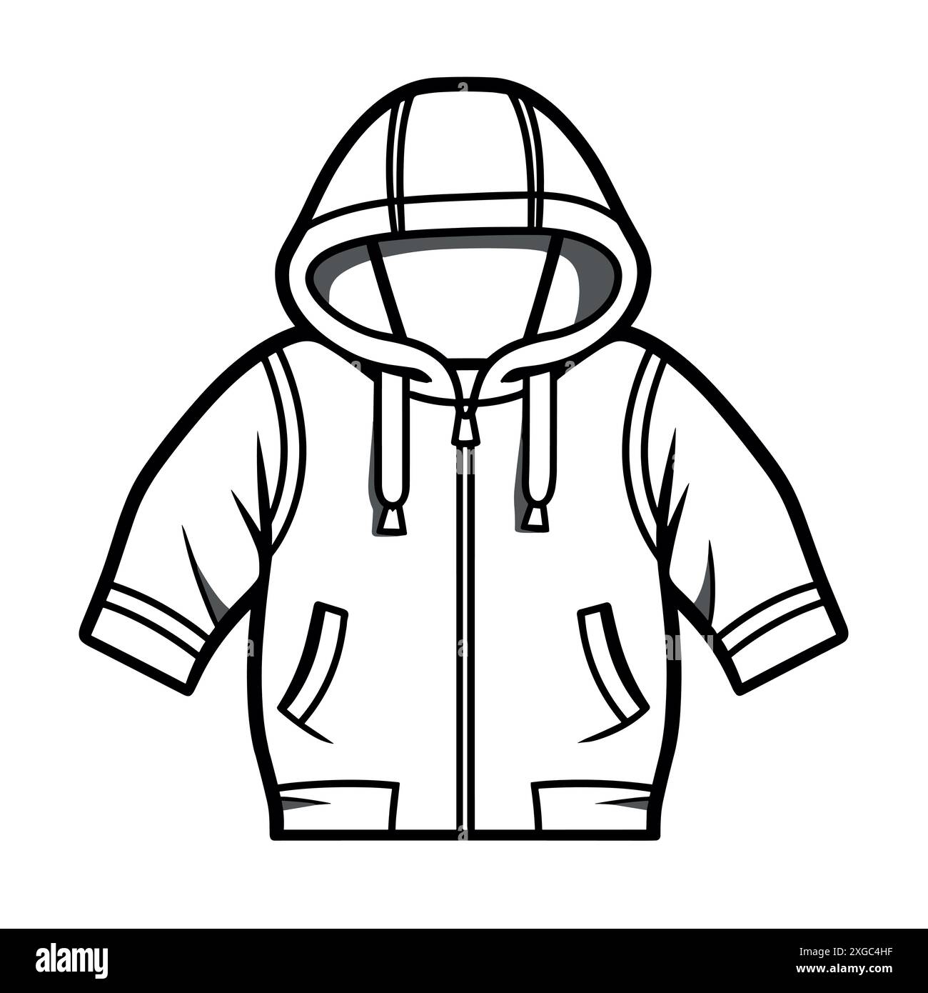 Blauer Hoodie-Cartoon-Illustration Mit Weißem Futter Stock Vektor