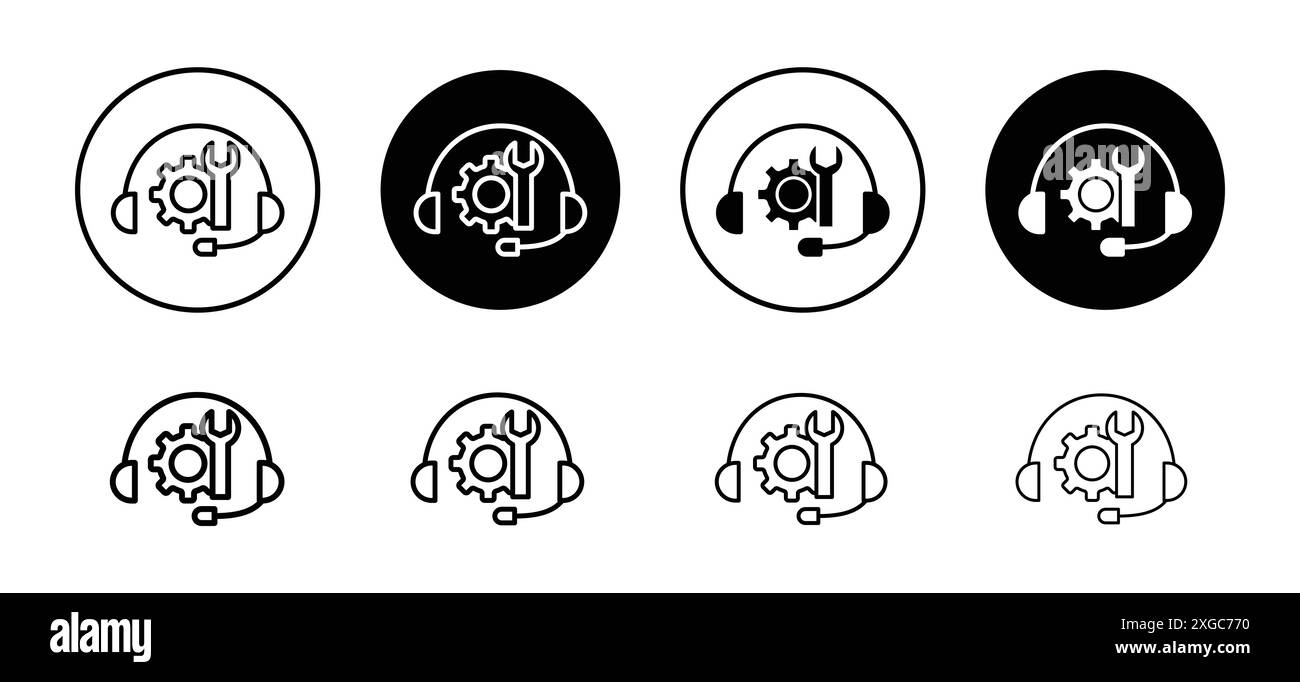 After Sales Support Symbol Vektor Logo Set Sammlung für Web App ui Stock Vektor