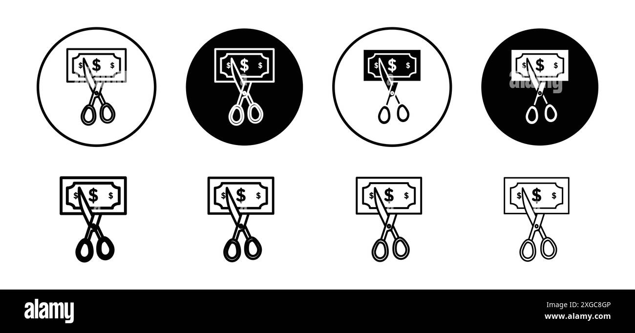 Kostensenkungssymbole Vektor-Logo-Set-Sammlung für Web-App-ui Stock Vektor