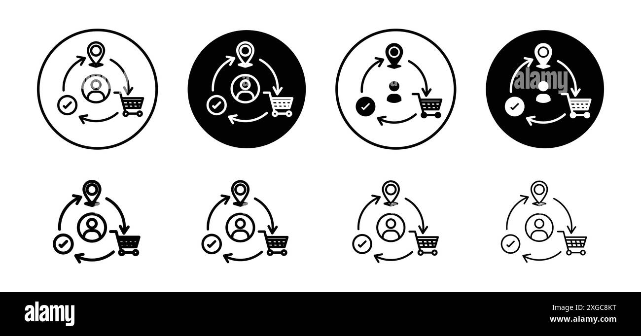 Symbol für Customer Journey Vektor-Logo-Set-Sammlung für Web-App-ui Stock Vektor