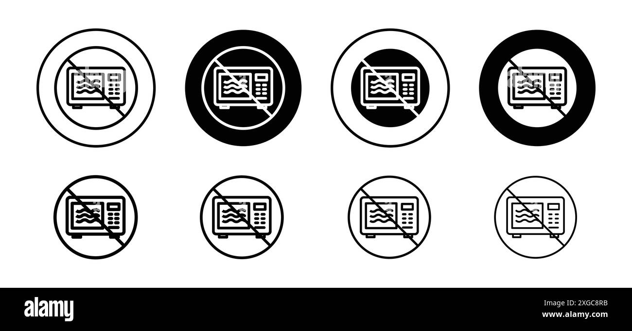 Die Sammlung des Vektorlogos für die Web-App-benutzeroberfläche darf nicht in die Mikrowelle gestellt werden Stock Vektor