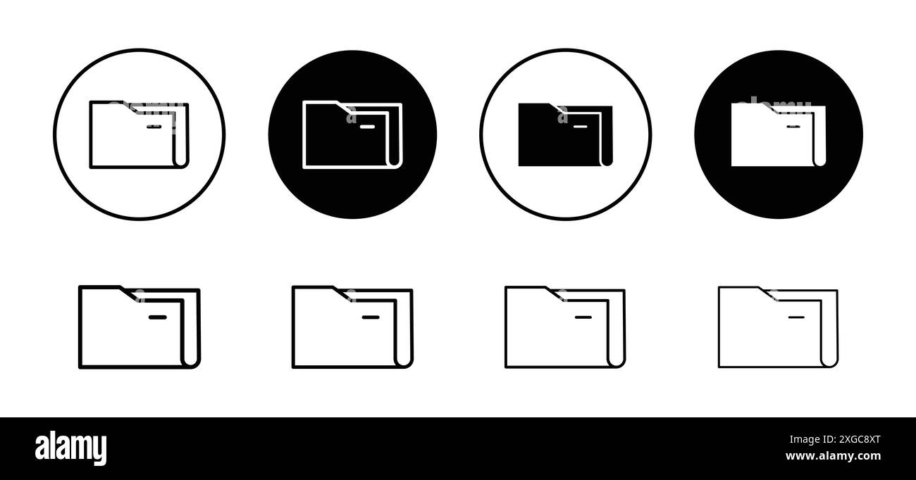 Ordnersymbol Vektor-Logo-Set-Sammlung für Web-App-ui Stock Vektor