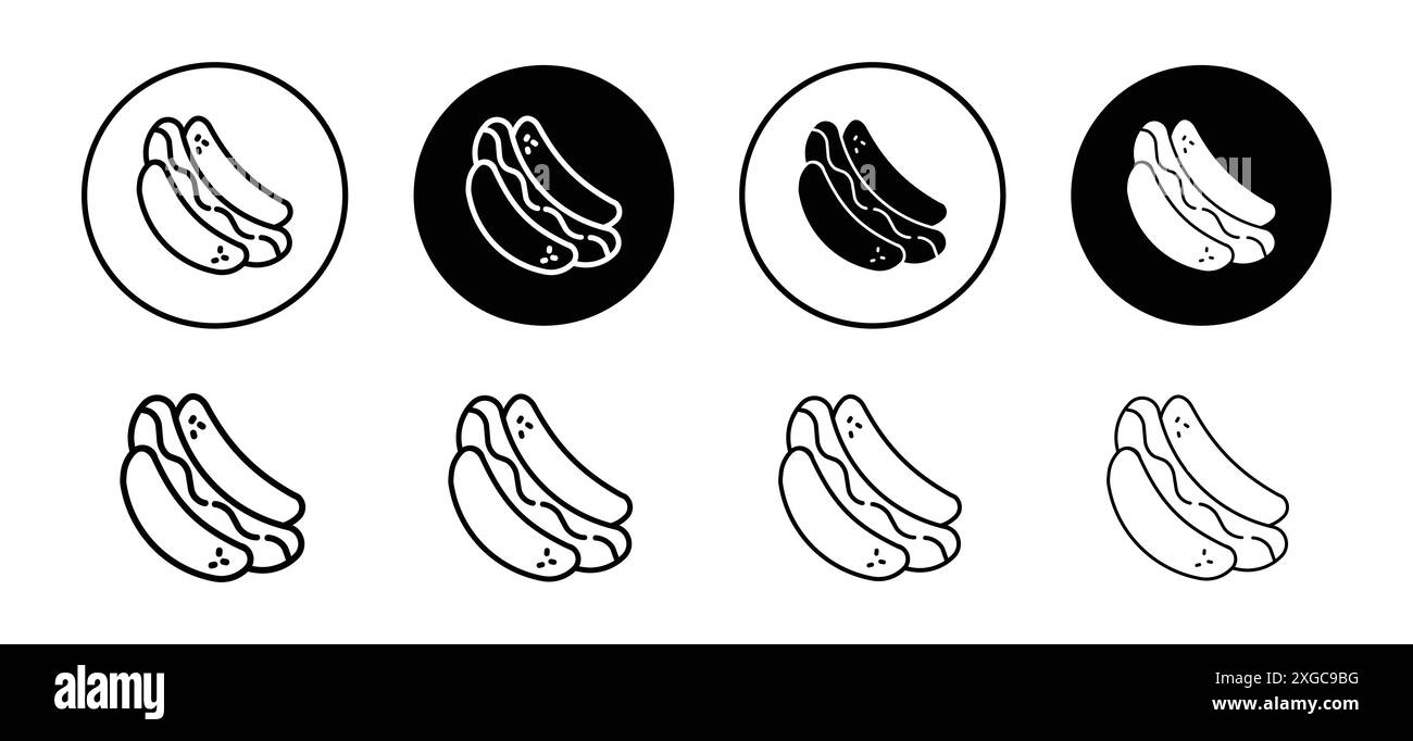 Hot-Dog-Symbol-Vektor-Logo-Set-Sammlung für Web-App-ui Stock Vektor