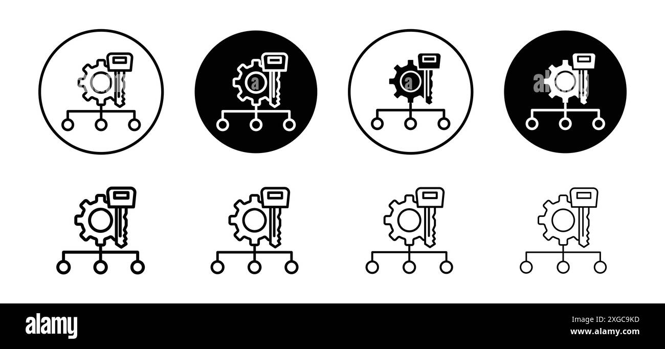 Schlüsselfaktor Symbol-Vektor-Logo-Set-Sammlung für Web-App-ui Stock Vektor