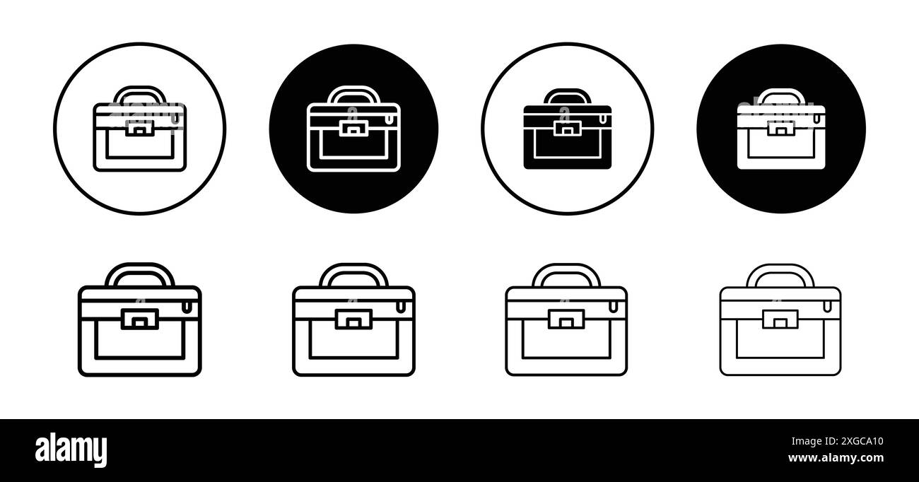 Laptop Tasche Symbol Vektor Logo Set Sammlung für Web App ui Stock Vektor