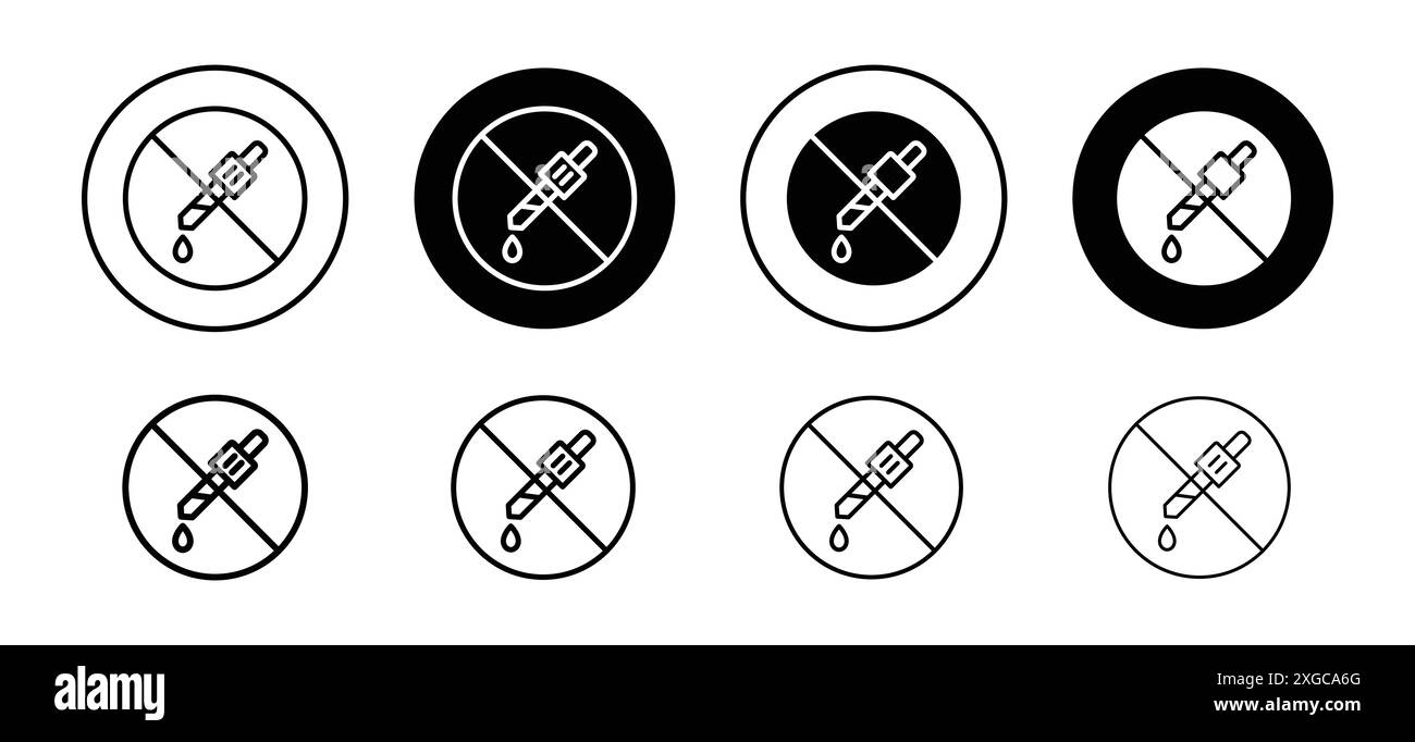 Keine Sammlung von Icons mit künstlichem Flavor für die Webanwendung Stock Vektor