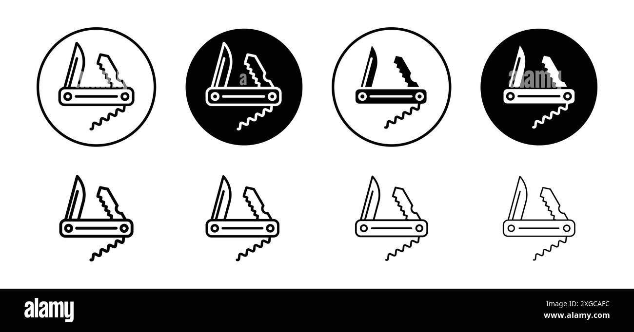 Taschenmesser Symbol Vektor Logo Set Kollektion für Web App ui Stock Vektor