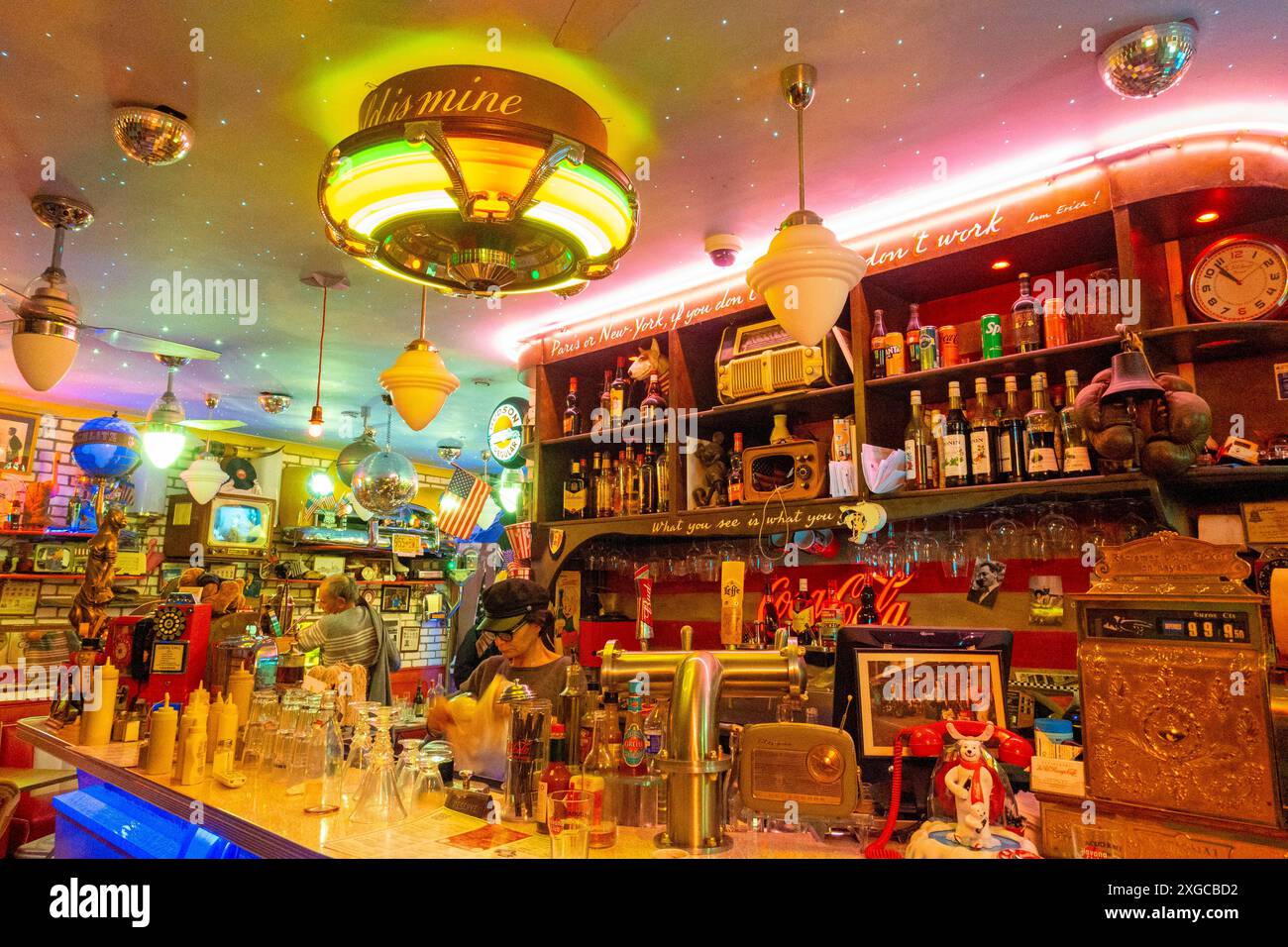 Frankreich, Paris, New York Bar, Le Fil Rouge Café Stockfoto