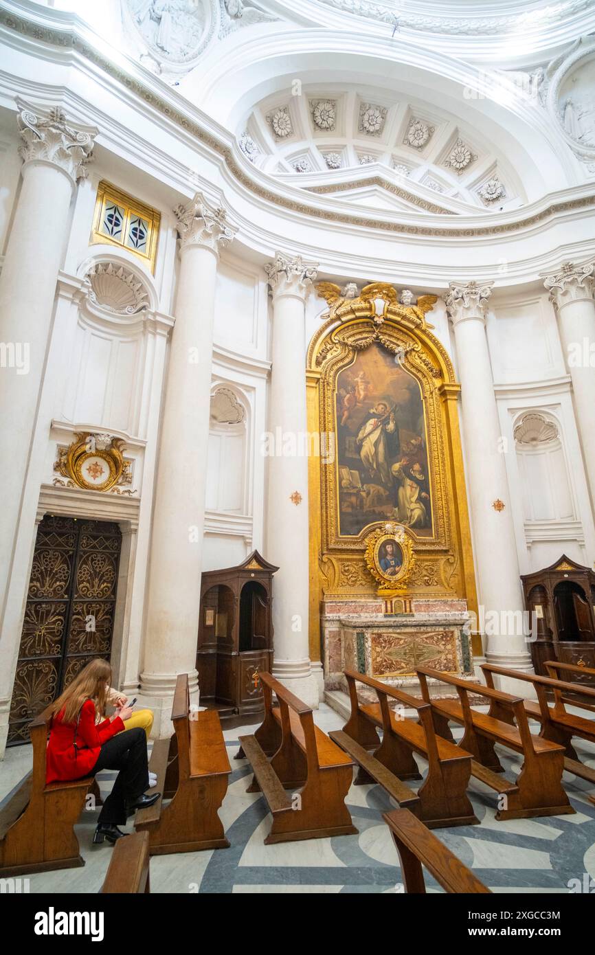 Italien, Latium, Rom, historisches Zentrum, das von der UNESCO zum Weltkulturerbe erklärt wurde, Kirche San Carlo alle Quattro Fontane (die vier Brunnen) Stockfoto