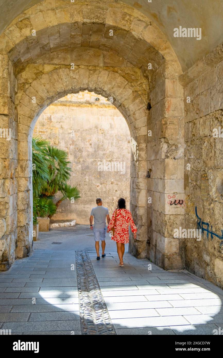 Italien, Sardinien, Cagliari, historisches Viertel Castello, Lions Gate Stockfoto