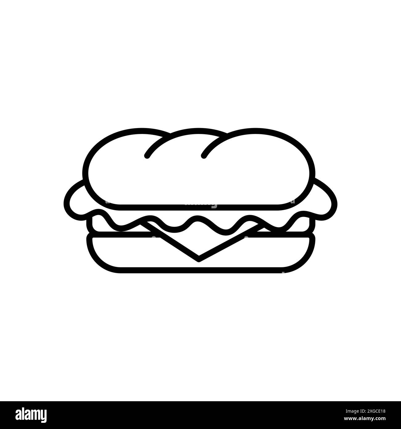 Sandwich-Symbol-Vektor-Designvorlage in weißem Hintergrund Stock Vektor