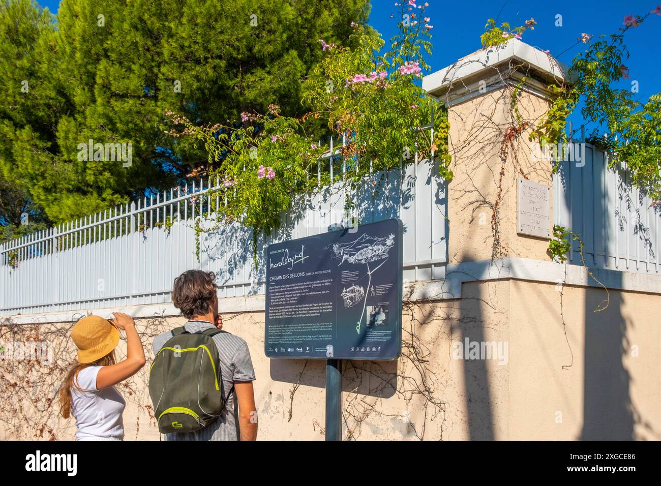 Frankreich, Bouches du Rhone, Marseille, La Treille, Marcel Pagnol Trail, Maison la Pascaline, wo der Autor seine ersten Romane schrieb Stockfoto