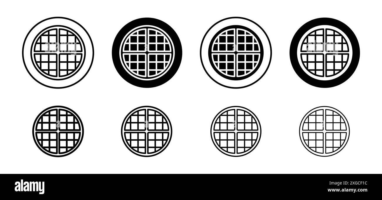 Waffle-Symbol-Vektor-Logo-Set-Kollektion für Web-App-ui Stock Vektor