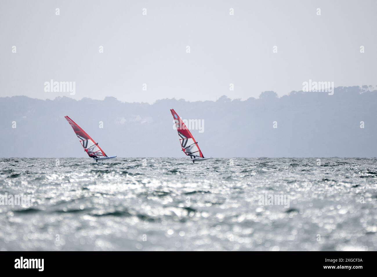 Frankreich, Finistere, Brest, Sailboard Stockfoto