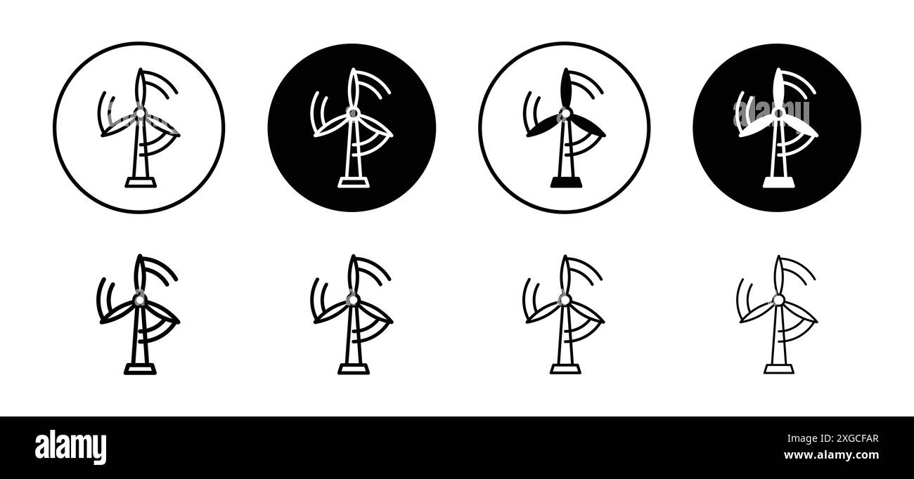 Windenergie-Symbol-Vektor-Logo-Set-Kollektion für Web-App-ui Stock Vektor