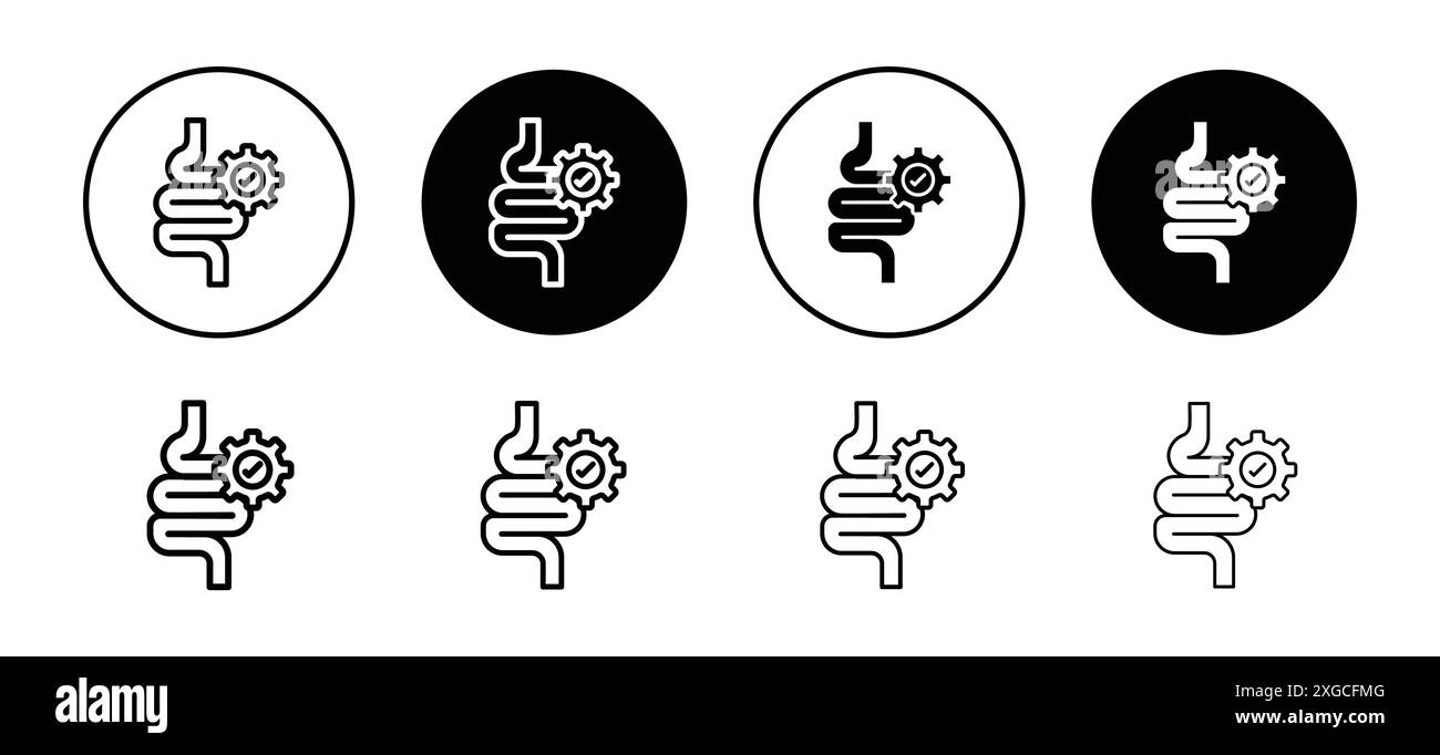 Work Digestive System Symbol Vektor Logo Set Sammlung für Web App ui Stock Vektor