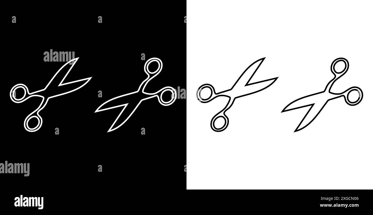 Scherensymbol lineare Darstellung. Stock Vektor