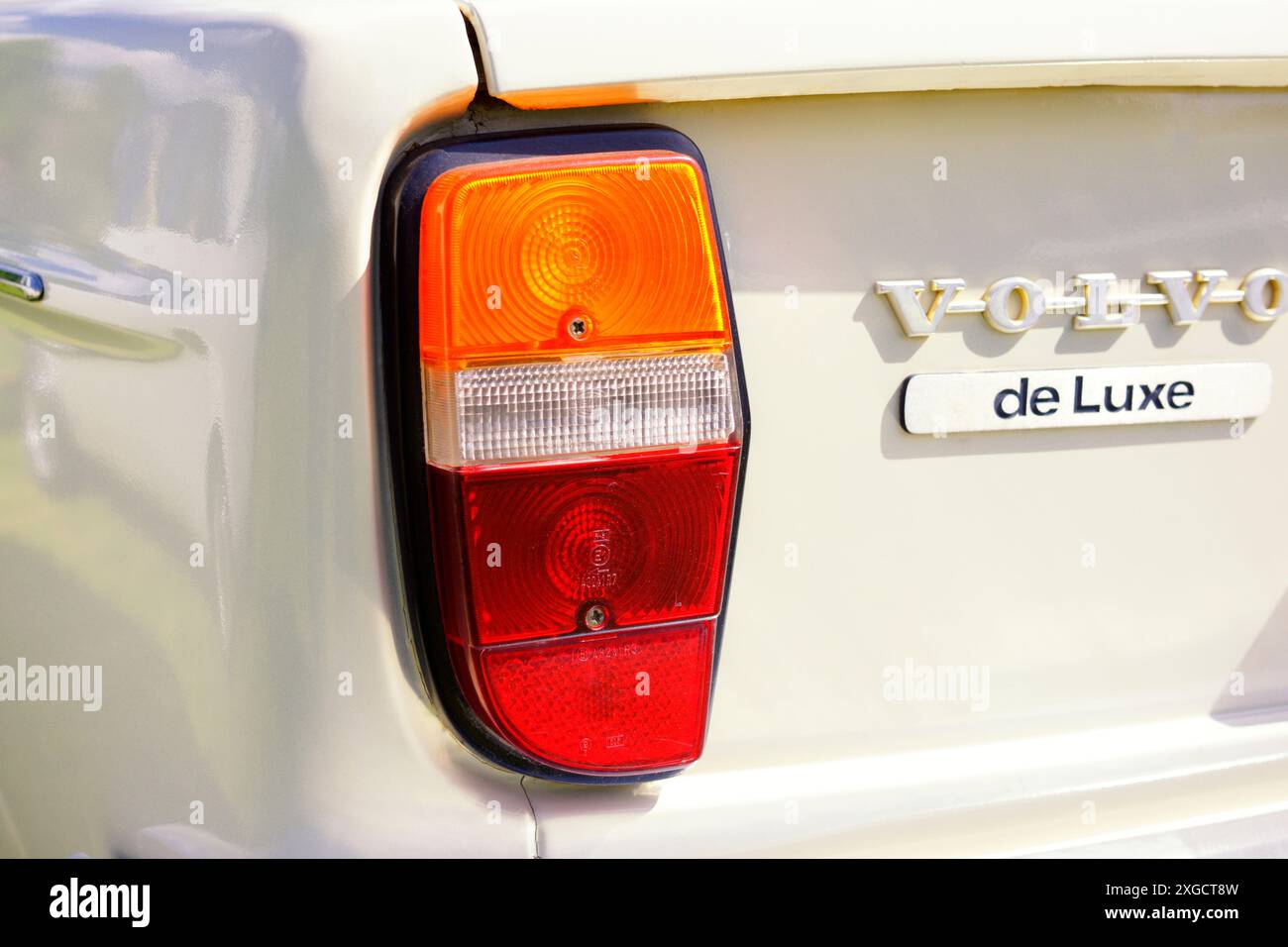 Weiße Rückleuchte Volvo 144 de Luxe Stockfoto