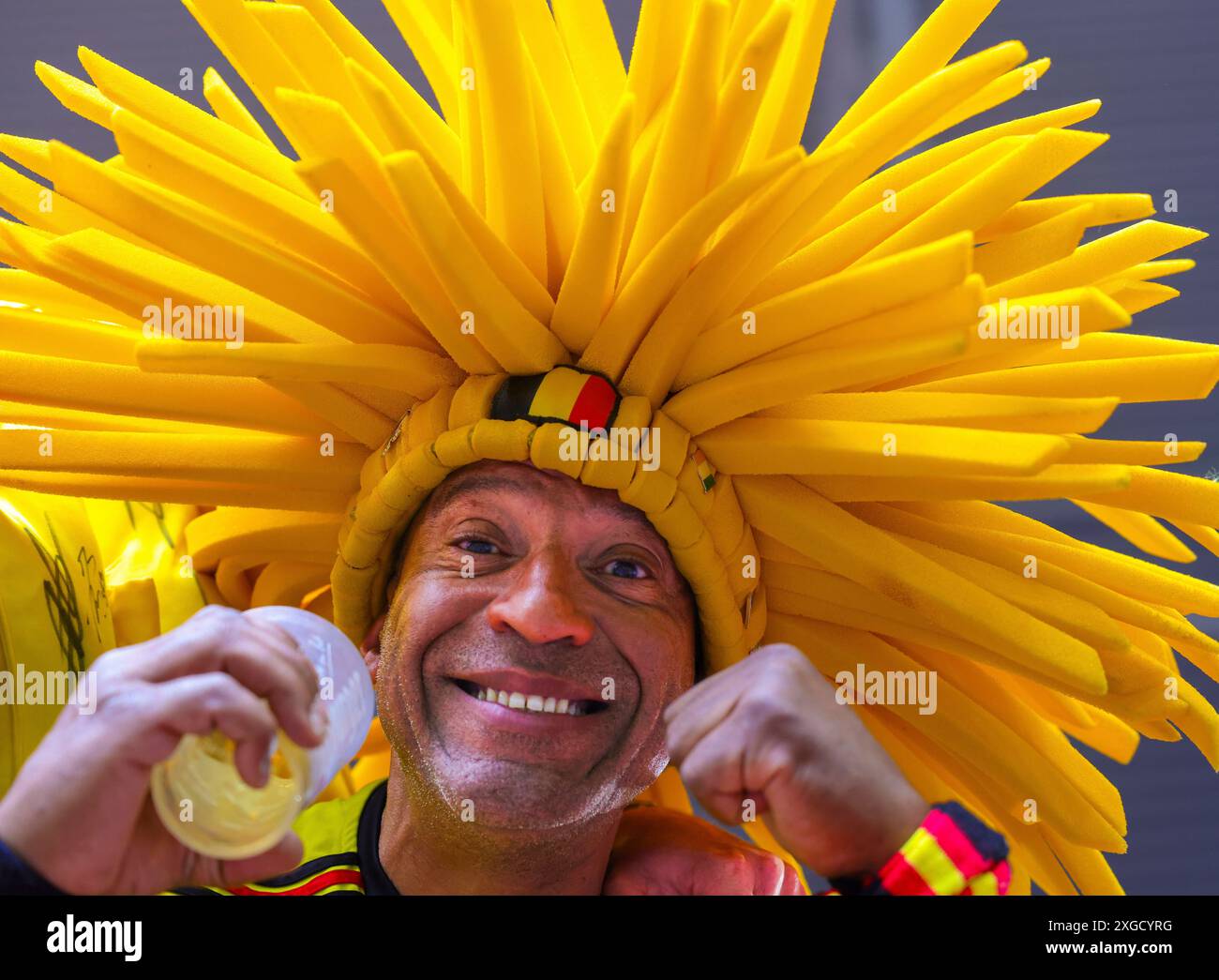 Düsseldorf, Deutschland. Juli 2024. firo : 01.07.2024, Fußball: UEFA EURO 2024, EM, Europameisterschaft 2024, Achtelfinale 1/8, M42, Match 42, FRA, Frankreich - BEL, Belgien Fan of Belgium Credit: dpa/Alamy Live News Stockfoto