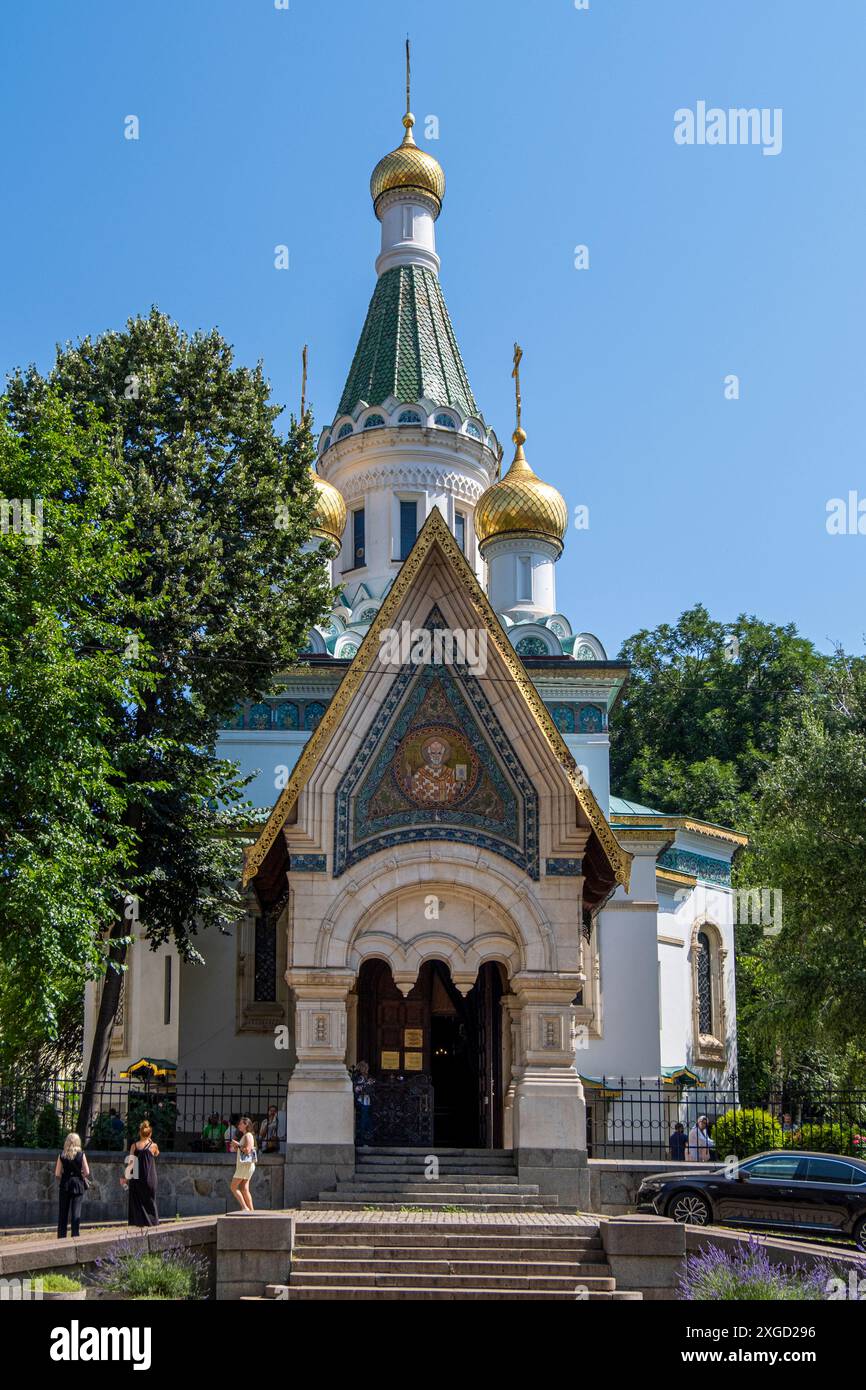 Die russische Kirche St. Nikolaus. Sofia, Bulgarien, Südosteuropa. Stockfoto