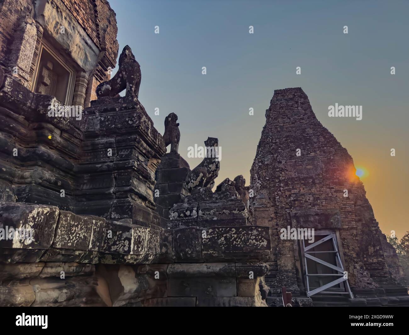 Pre Rup Tempel, ein Hindutempel in Angkor, erbaut 961 für Khmer-König Rajendravarman aus Laterit und Sandstein, UNESCO-Weltkulturerbe, Kambodscha, I Stockfoto