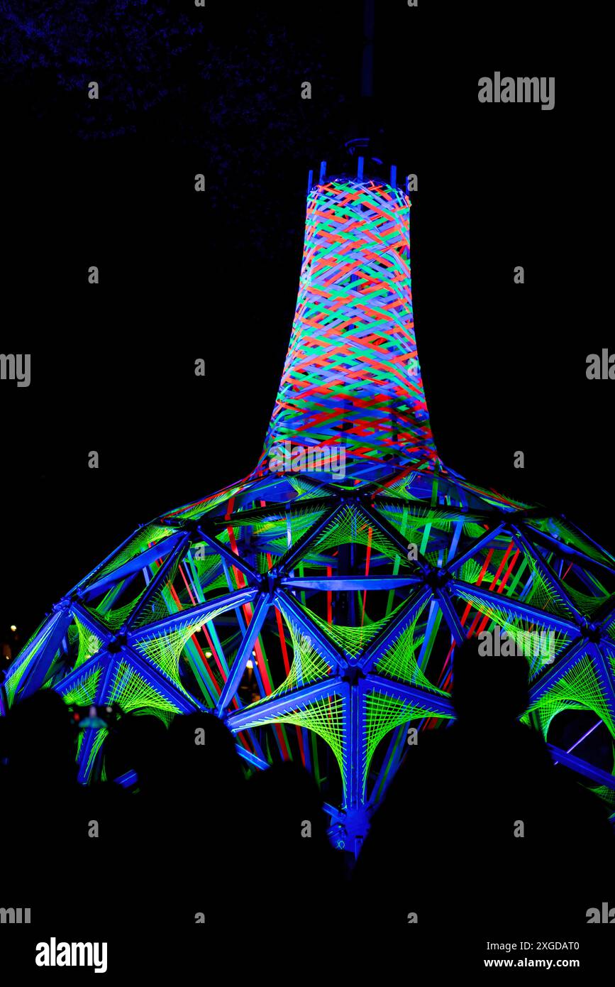 Lichtstruktur des Glow Light Festivals in Eindhoven, Nord-Brabant, Niederlande, Europa Stockfoto