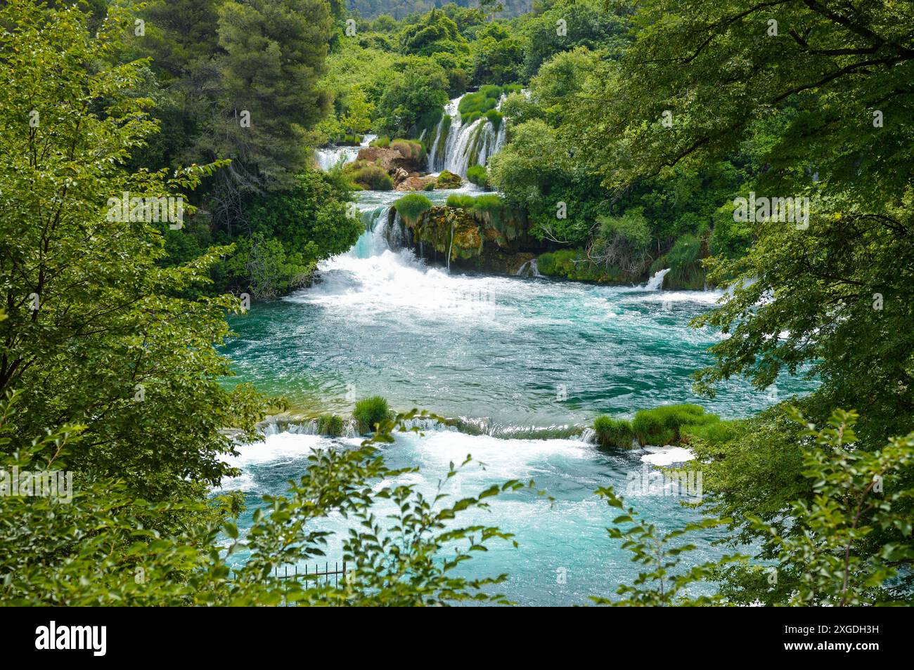 Wunderschöner Skradinski Buk Wasserfall am Krka Fluss Stockfoto