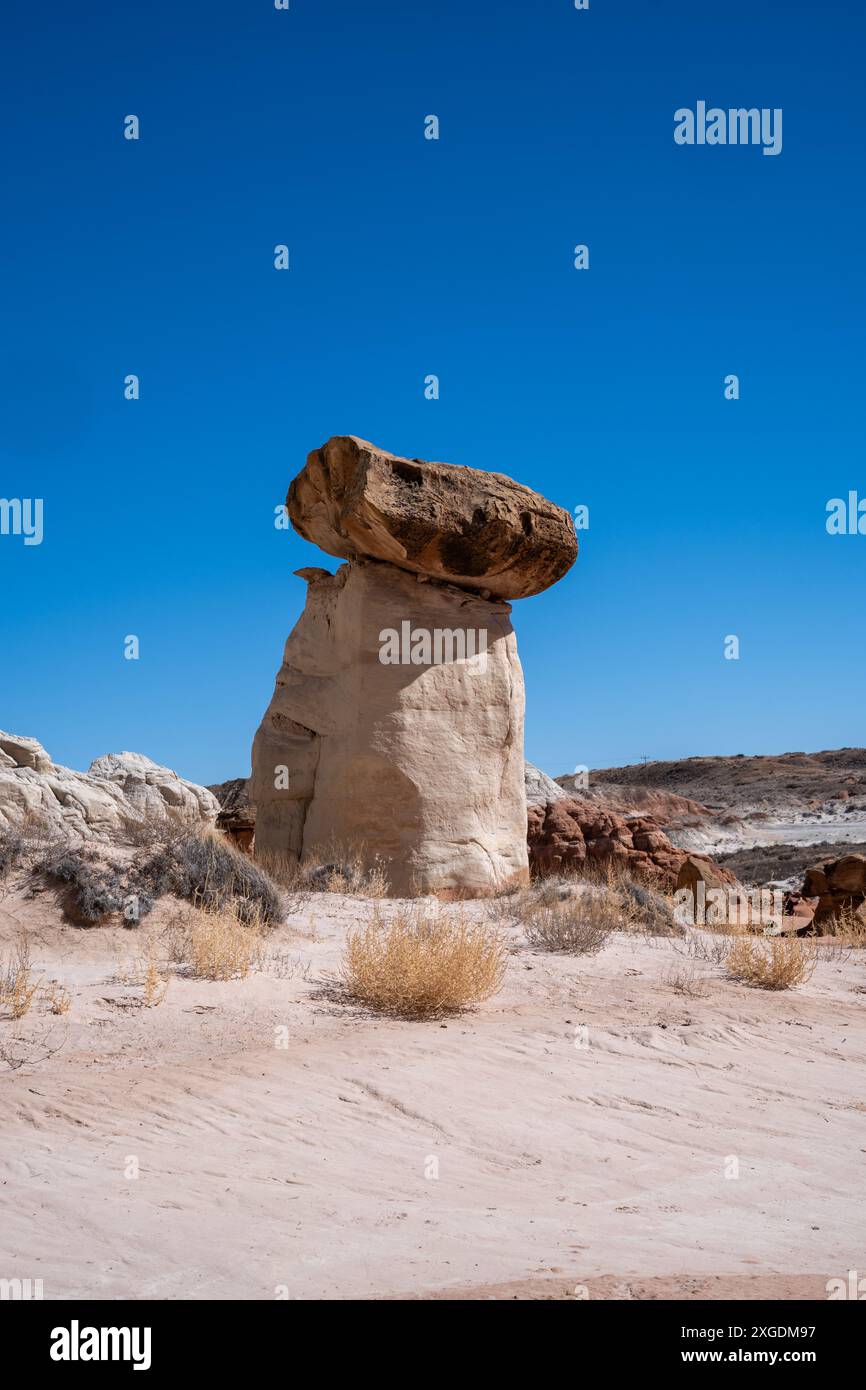 Interessante Felsformation entlang des Toadstools Trail - Grand Staircase-Escalante National Monument, Utah Stockfoto