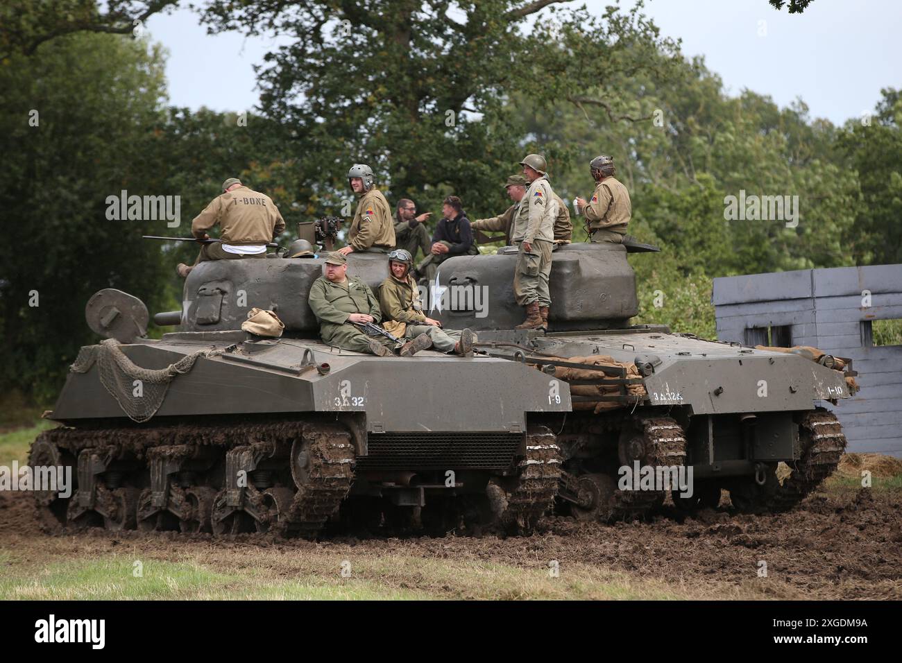 Sherman M4 75-mm-Panzer aus dem Zweiten Weltkrieg Stockfoto