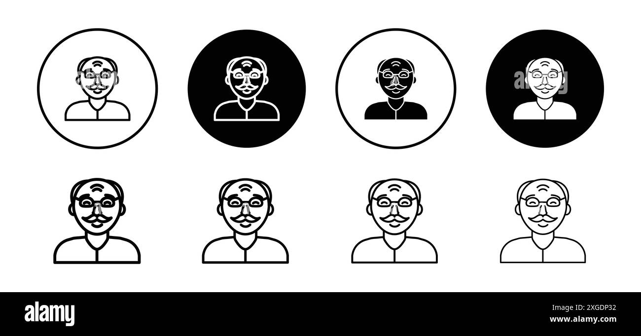 Großvater-Symbol-Vektor-Logo-Set-Sammlung für Web-App-ui Stock Vektor