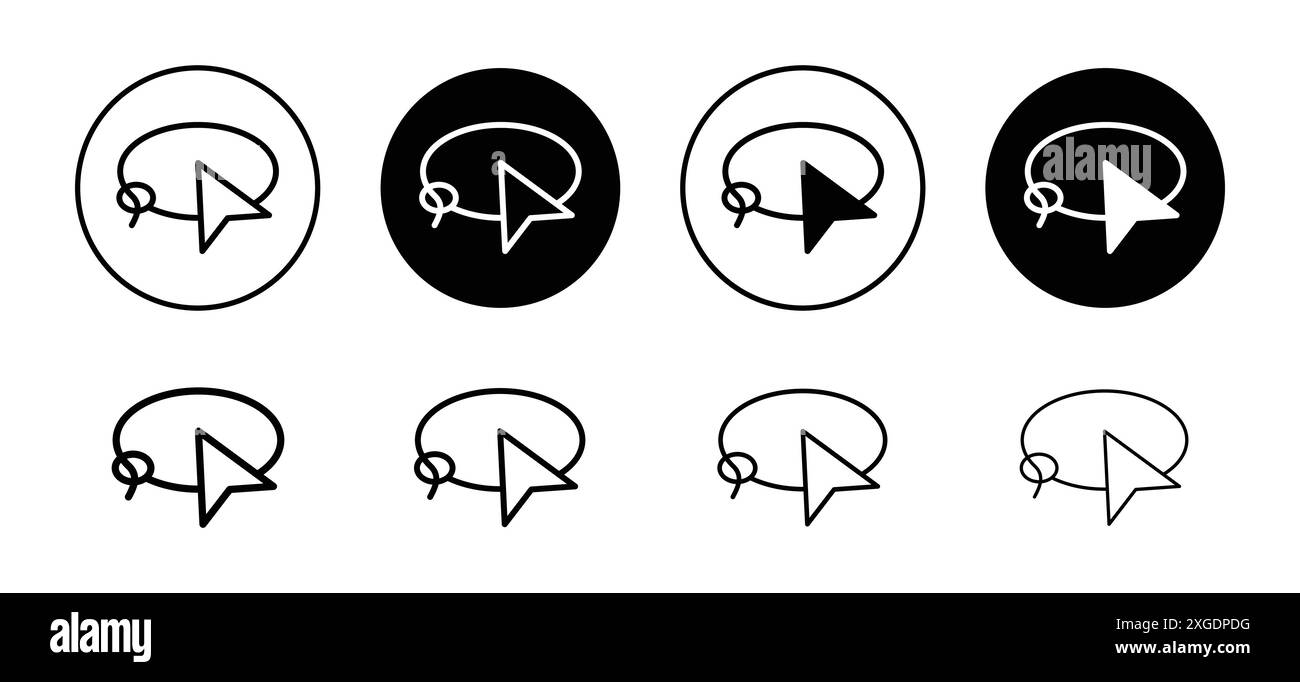 Lasso Tool Symbol Vektor Logo Set Sammlung für Web App ui Stock Vektor