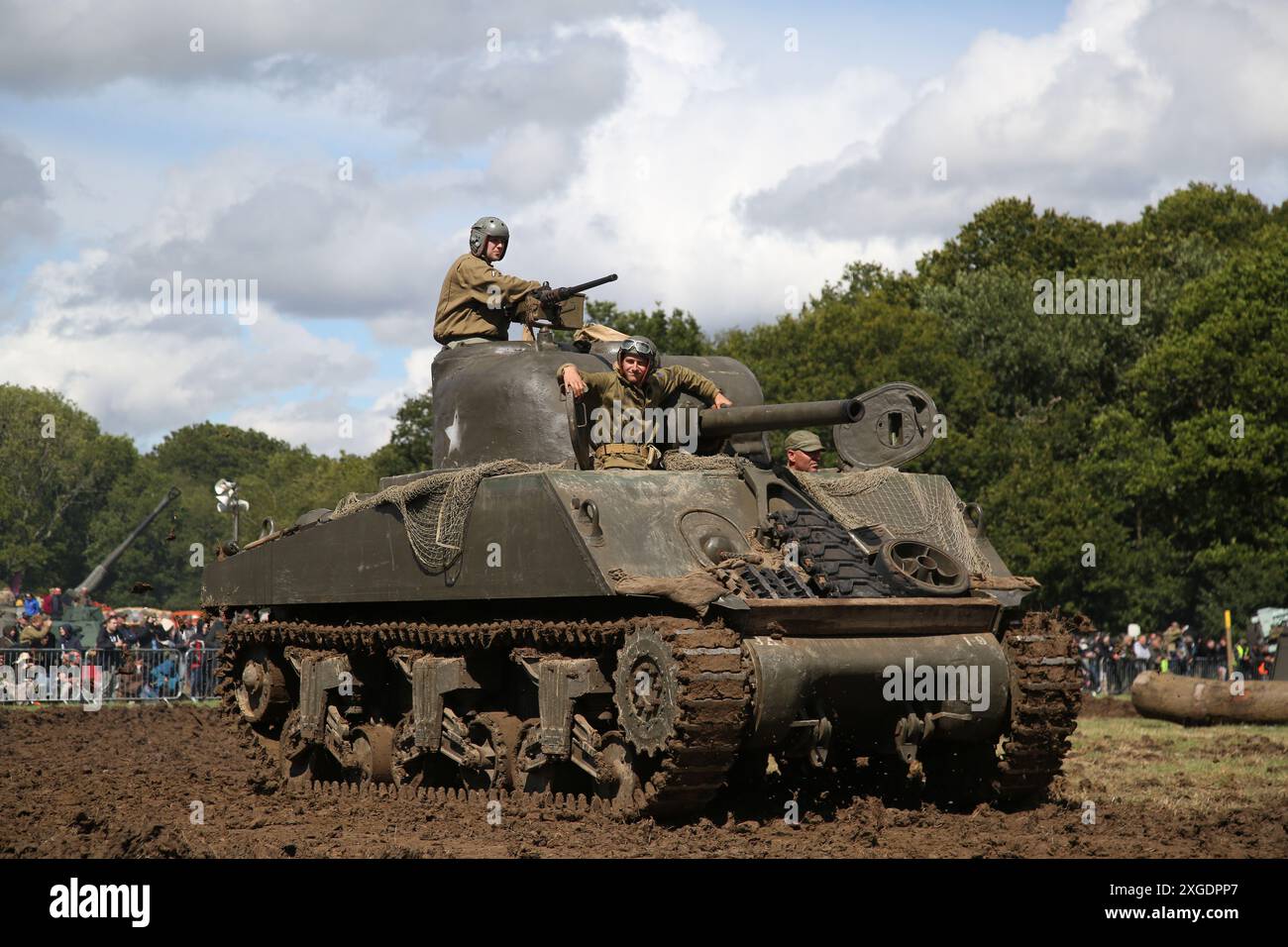 Sherman M4 75-mm-Panzer aus dem Zweiten Weltkrieg Stockfoto