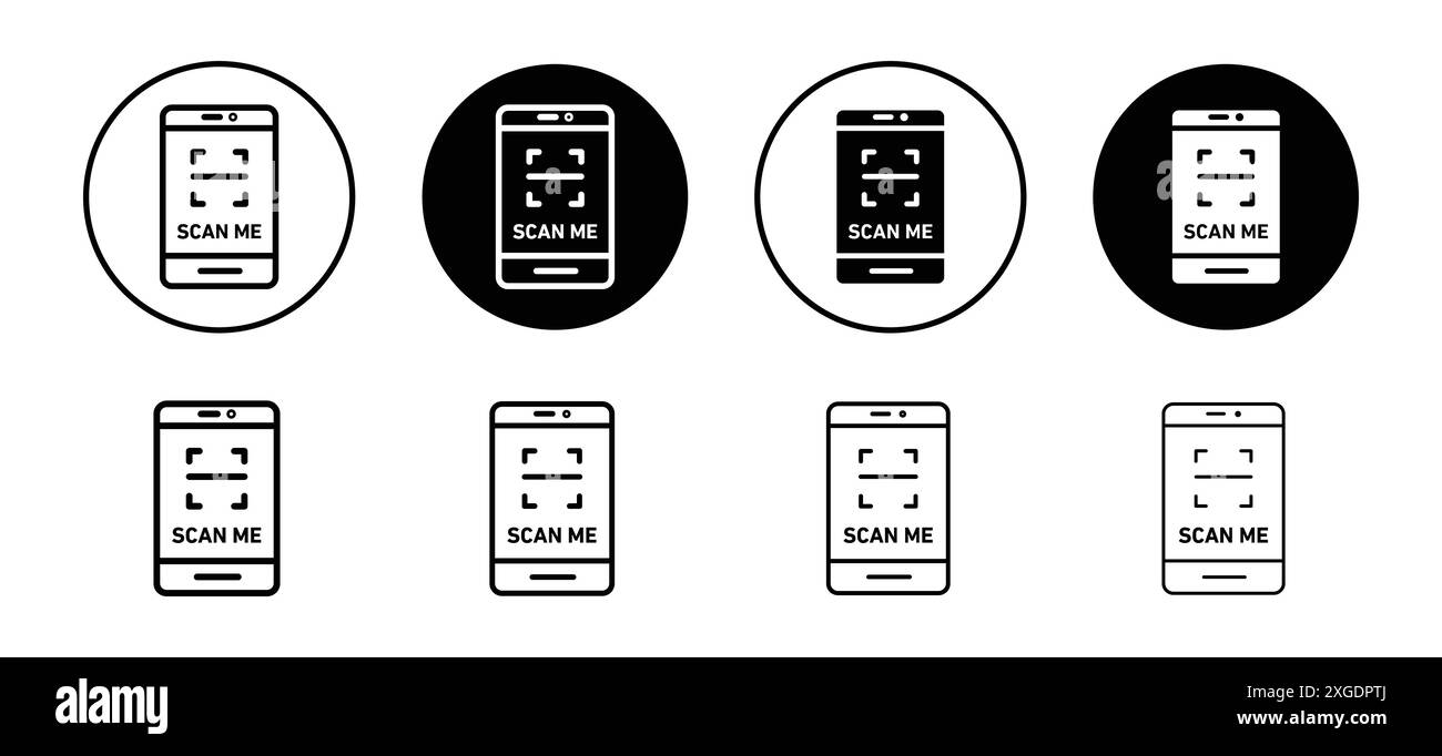Scan Me Symbol Vektor Logo Set Collection für Web App ui Stock Vektor